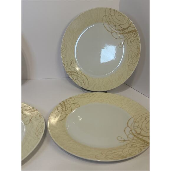 Noble Excellence 12 Days of Christmas Dinner Plates Gold Scroll Set of 4 - Picture 4 of 13